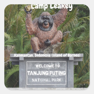 Camp Leakey Tanjung Puting National Park Square Sticker