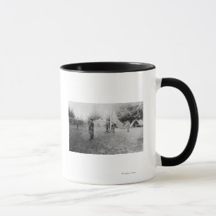 Camp Lewis, WA - Soldiers taking down American Mug