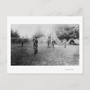 Camp Lewis, WA - Soldiers taking down American Postcard
