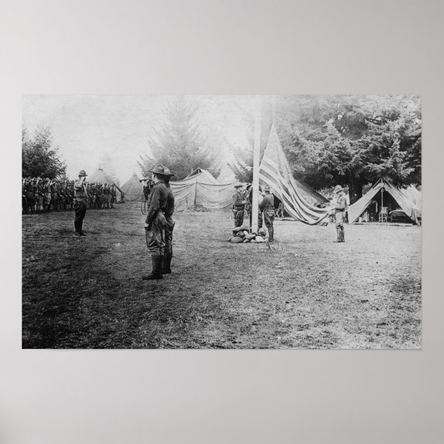 Camp Lewis, WA - Soldiers taking down American Poster (Front)