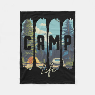 Camp Life  Fleece Blanket