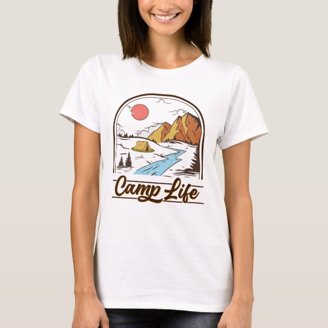Camp Life Mountain Camping T-Shirt (Front)
