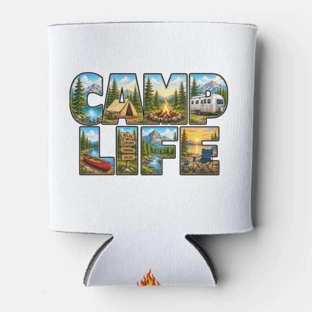 Camp Life Mug Can Cooler (Front)