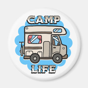 Camp Life   Retro Camper Magnet