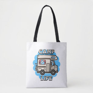 Camp Life   Retro Camper Personalised Tote Bag