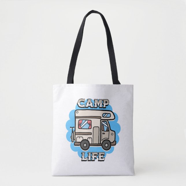 Camp Life | Retro Camper Personalised Tote Bag (Front)
