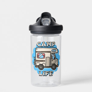 Camp Life Retro Camper Personalised Water Bottle