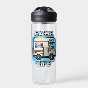Camp Life Retro Camper Personalised Water Bottle