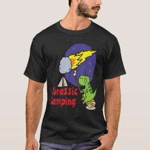 Camp Lover Jurassic Dinosaur Camping Happy Camper T-Shirt