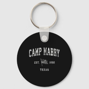 Camp Mabry Texas Tx Vintage Us Flag Sports Tee Key Ring