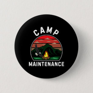 Camp Maintenance Retro Summer Camper Staff Camping 6 Cm Round Badge
