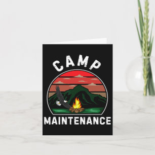 Camp Maintenance Retro Summer Camper Staff Camping Card