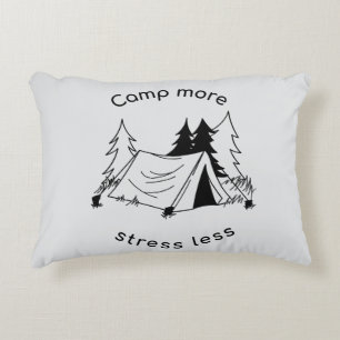 Camp more stress less decorative cushion