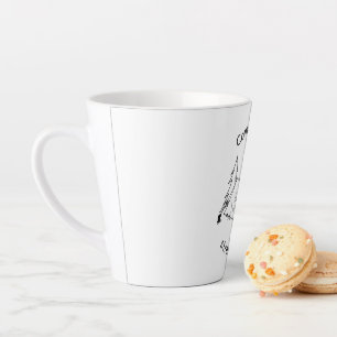 Camp more stress less latte mug