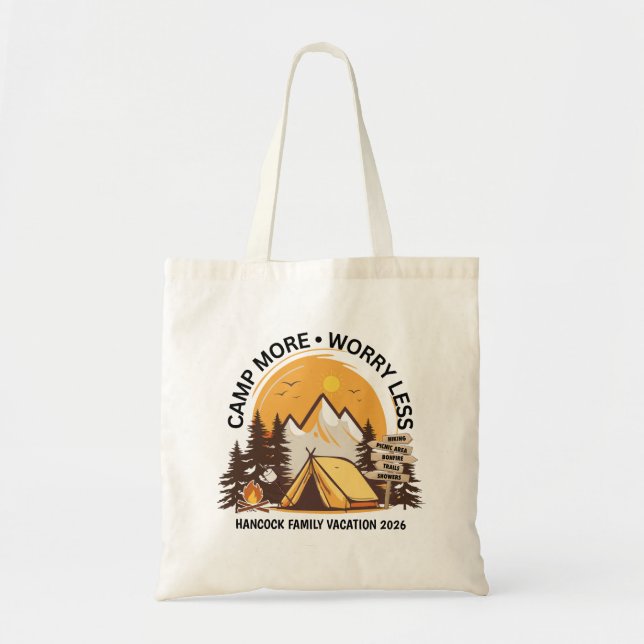 Camp More Worry Less Camp Tote Bag (Front)