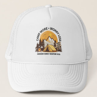 Camp More Worry Less Camp Trucker Hat