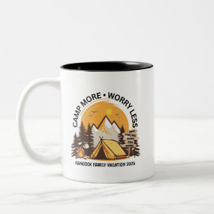 Camp More Worry Less Camp Two-Tone Coffee Mug