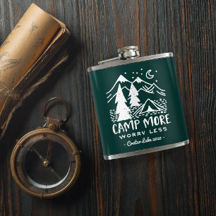 Camp More, Worry Less Custom Camping Hip Flask