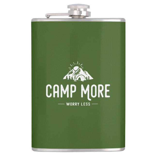 Camp More Worry Less Hip Flask (Front)