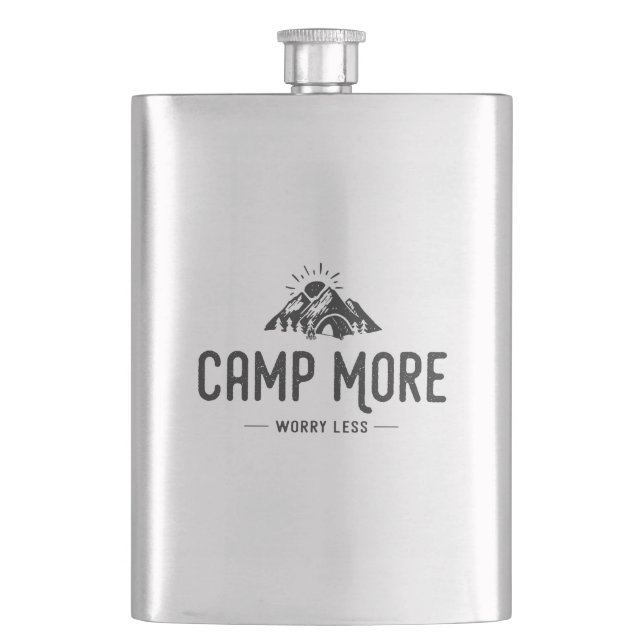 Camp More Worry Less Hip Flask (Front)