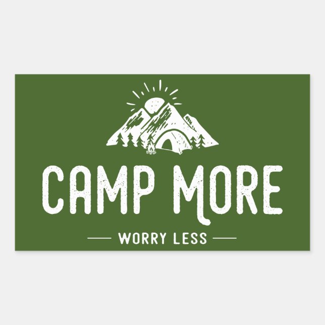 Camp More Worry Less Rectangular Sticker (Front)