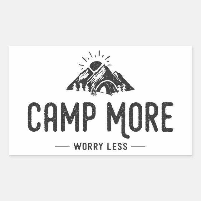Camp More Worry Less Rectangular Sticker (Front)