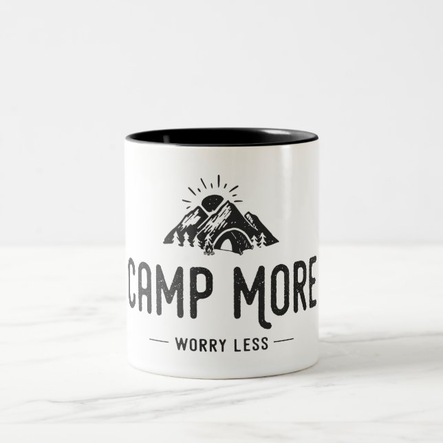 Camp More Worry Less Two-Tone Coffee Mug (Center)
