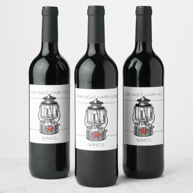 Camp Night Happy Hour Wine Label (Bottles)