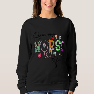 Camp Nurse Bunny Nurse Funny Egg Easter Day Floral Sweatshirt