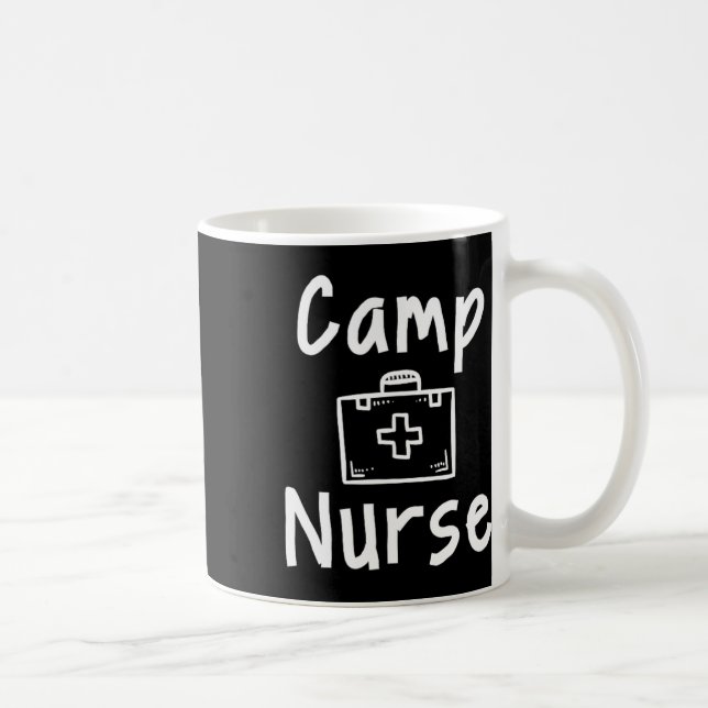 Camp Nurse First Aid Kit Silhouette Art  Coffee Mug (Right)