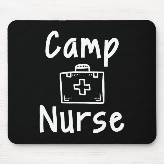 Camp Nurse First Aid Kit Silhouette Art  Mouse Mat (Front)