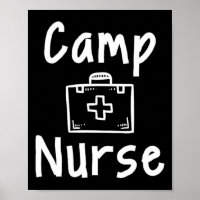 Camp Nurse First Aid Kit Silhouette Art 