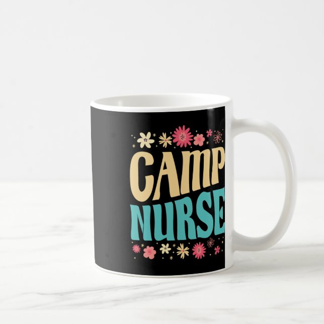 Camp Nurse Floral Outfit Summer Camping Registered Coffee Mug (Right)
