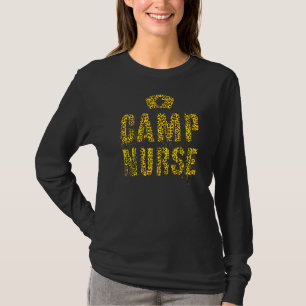 Camp Nurse Leopard Print Nursing Student Camping M T-Shirt