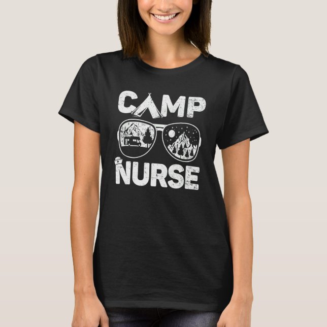 Camp Nurse Rn Nursing Summer Camp Funny Camping Lo T-Shirt (Front)
