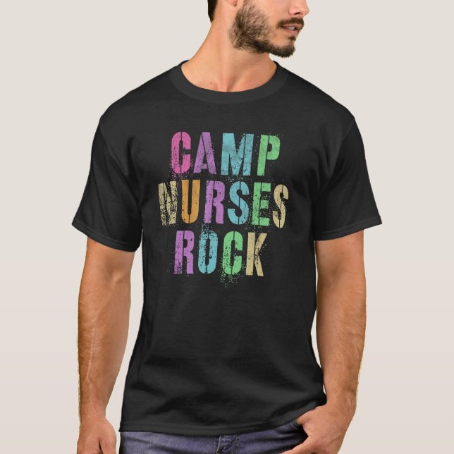 Camp Nurses Do Rock  Camping Medical Squad Medic T T-Shirt (Front)