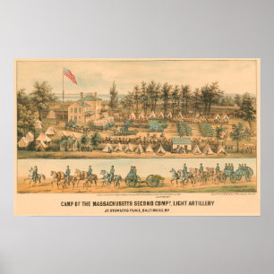 Camp of the Massachusetts Second Company 1861 Poster