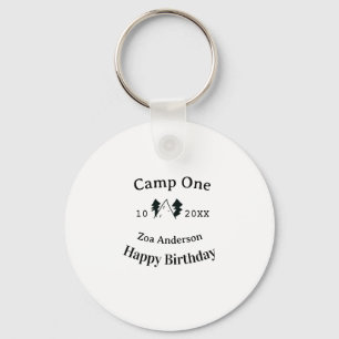 Camp one happy birthday name date campingadventure key ring