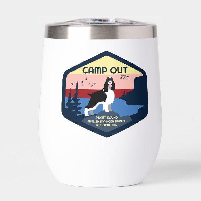 Camp Out 2025 Springer Wine Tumbler (Front)