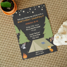 Camp Out Birthday Invitation