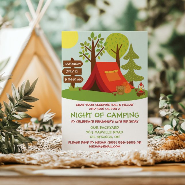 Camp Out Birthday Party Invitation (Creator Uploaded)