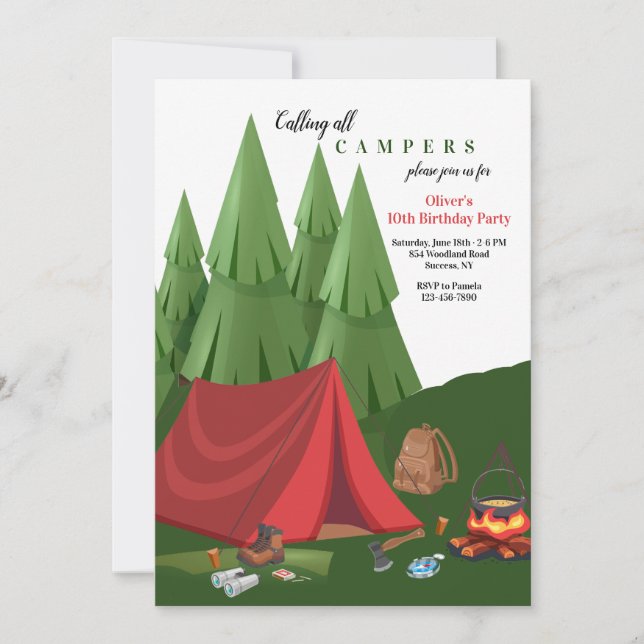 Camp Out Invitation (Front)
