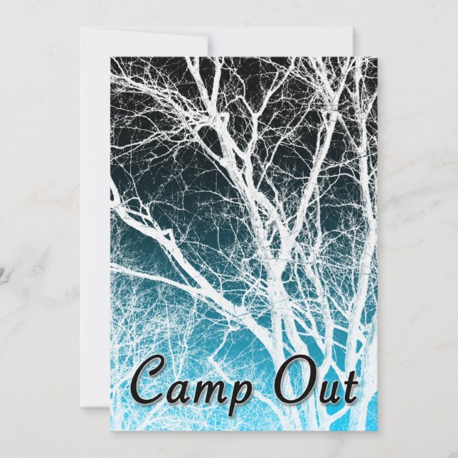 camp out party : ghost tree invitation (Front)