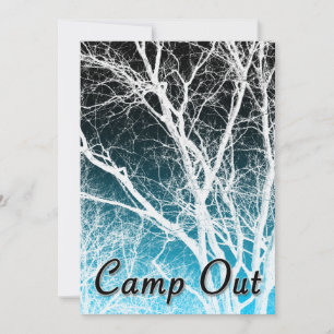 camp out party : ghost tree invitation