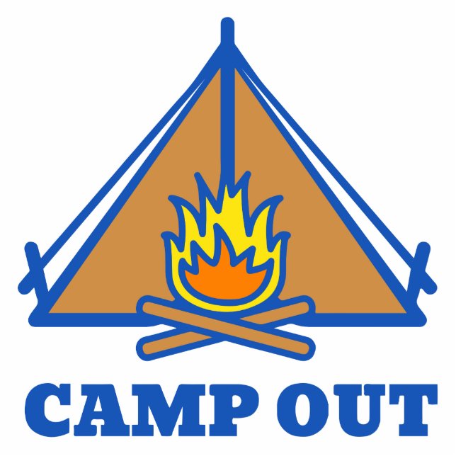 Camp out standing photo sculpture (Front)