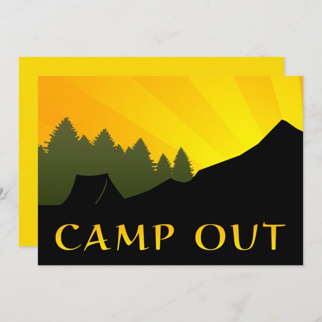 Camp Out Sunset Scene Invitation (Front/Back)