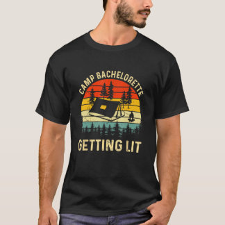 Camp Party Bachelorette Getting Lit Retro Bridesma T-Shirt