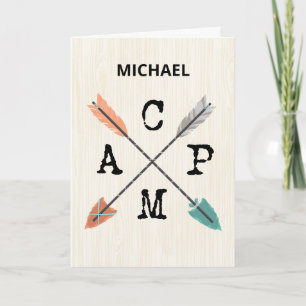 Camp Personalise Name Arrows Card