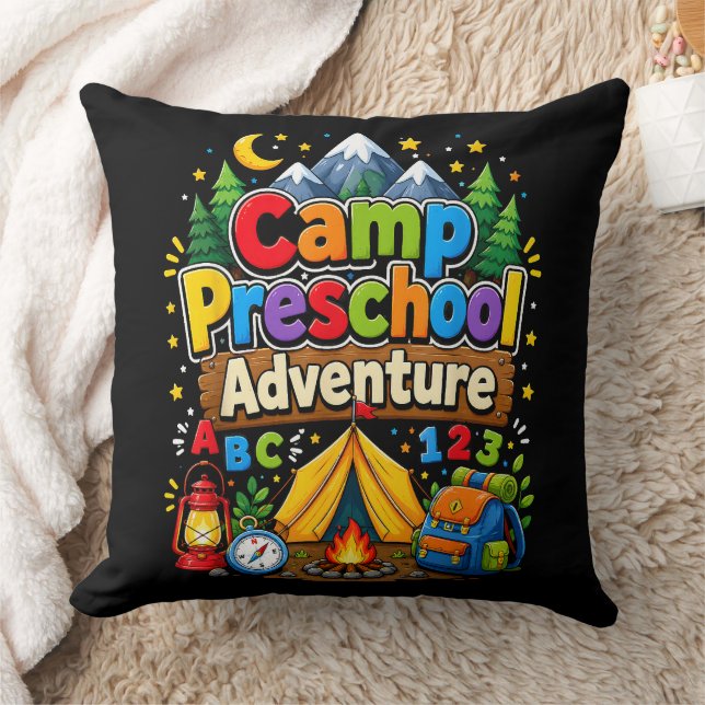 Camp Preschool Adventure Back to School First Day Cushion (Blanket)