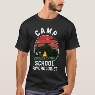 Camp School Psychologist Retro Summer Camper Staff T-Shirt
